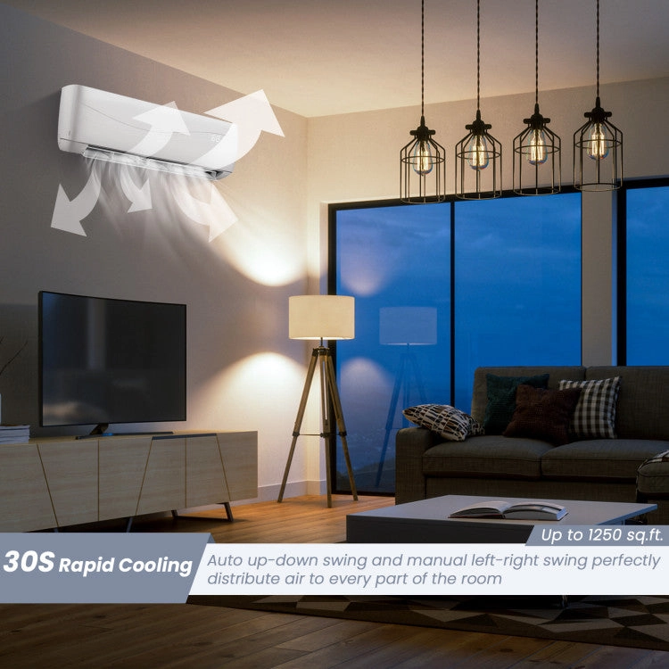 18000 BTU 19 SEER2 208-230V Ductless Mini Split Air Conditioner and Heater