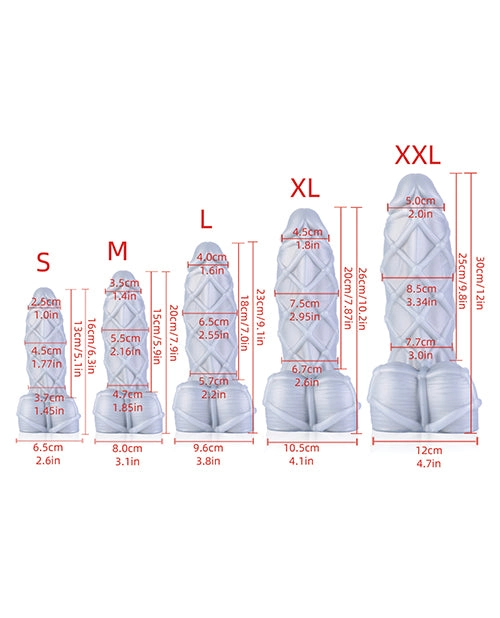 665 Fetishique - Silver 6 Inch - 12 Inch Dildo