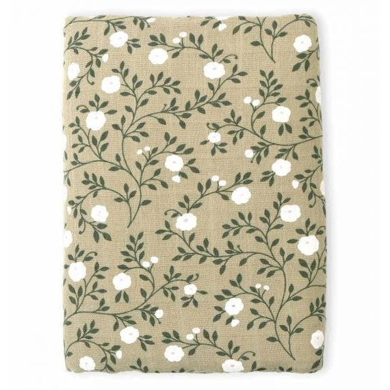 A Little Lovely Company Muslin Cloth XL: Blossom - Dark Sage