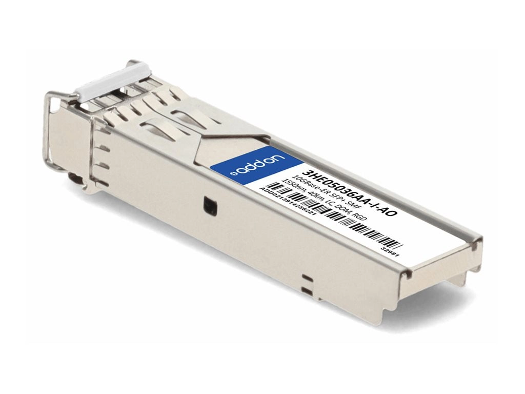 AddOn - SFP  transceiver module - 10GbE - 10GBase-ER - LC single-mode - up to 24.9 miles - 1550 nm - TAA Compliant 3HE05036AA-I-AO