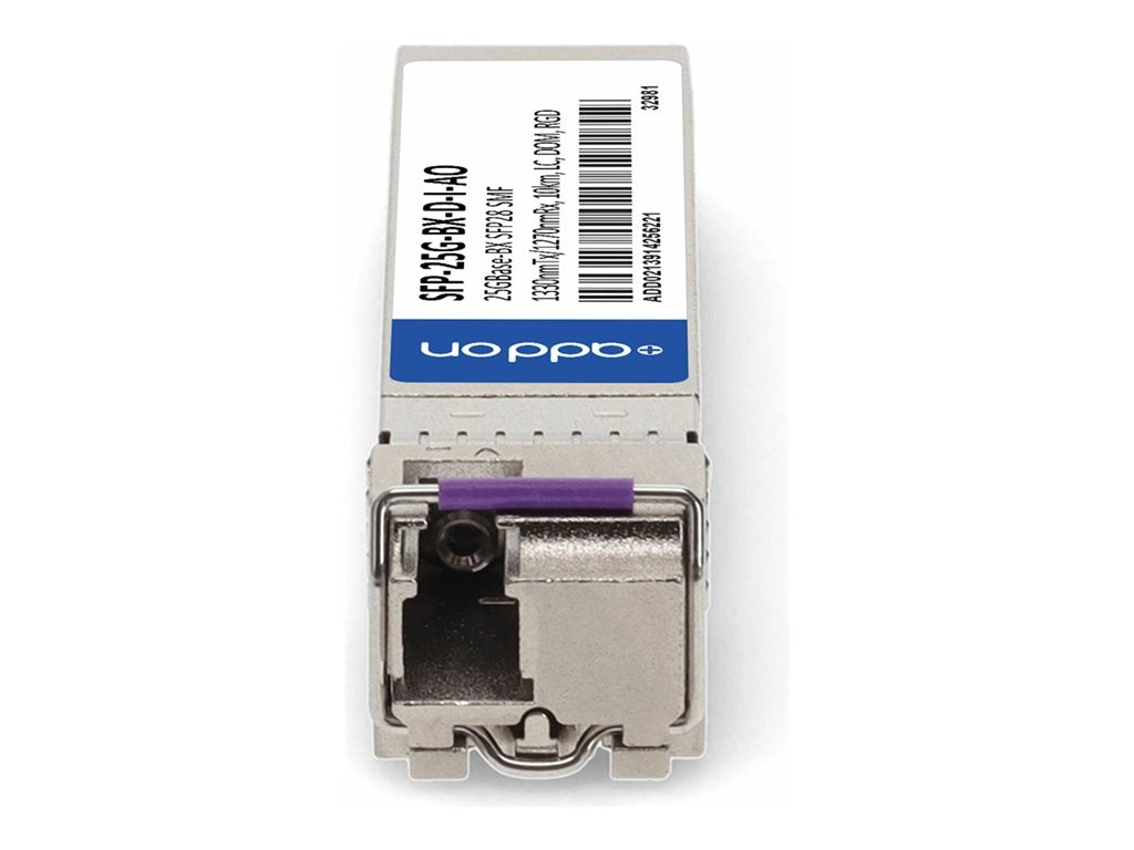 AddOn - SFP28 transceiver module (equivalent to: Cisco SFP-25G-BX-D-I) - 25GbE - 25GBase-BX-D - LC single-mode - up to 6.2 miles SFP-25G-BX-D-I-AO