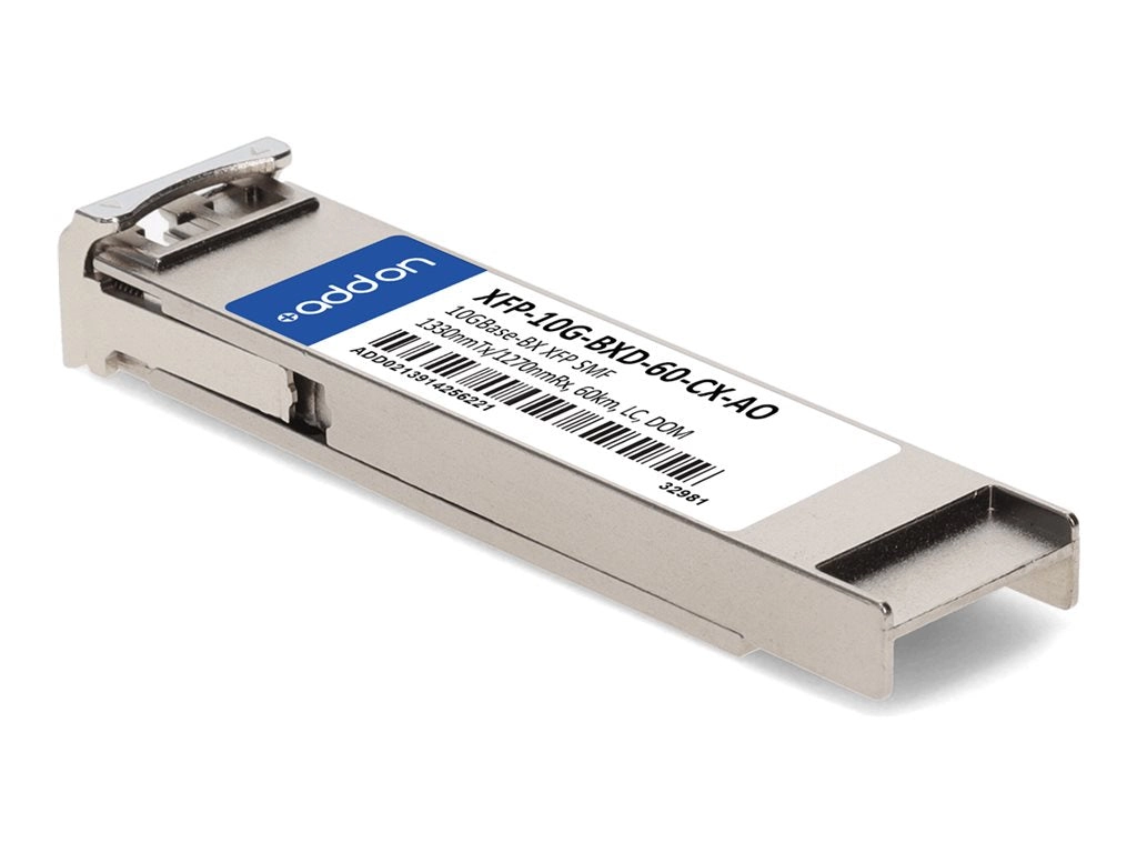 AddOn - XFP transceiver module - 10GbE - 10GBase-BX - LC single-mode - up to 37.3 miles - 1330 (TX) / 1270 (RX) nm - TAA Compliant XFP-10G-BXD-60-CX-AO