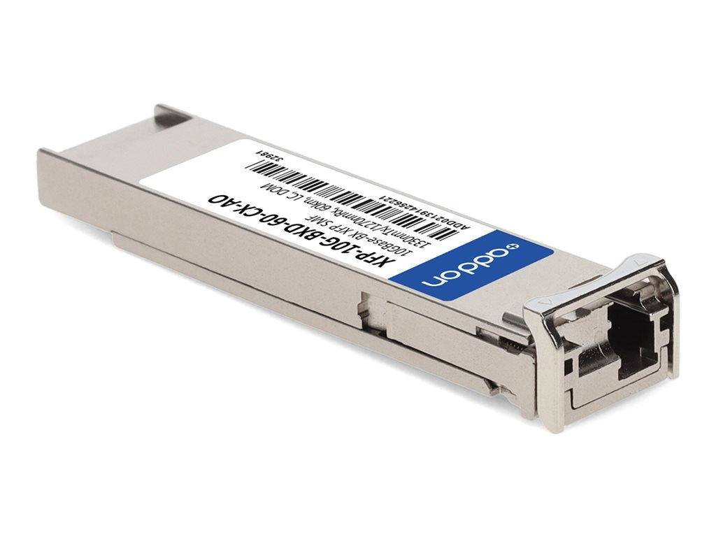 AddOn - XFP transceiver module - 10GbE - 10GBase-BX - LC single-mode - up to 37.3 miles - 1330 (TX) / 1270 (RX) nm - TAA Compliant XFP-10G-BXD-60-CX-AO