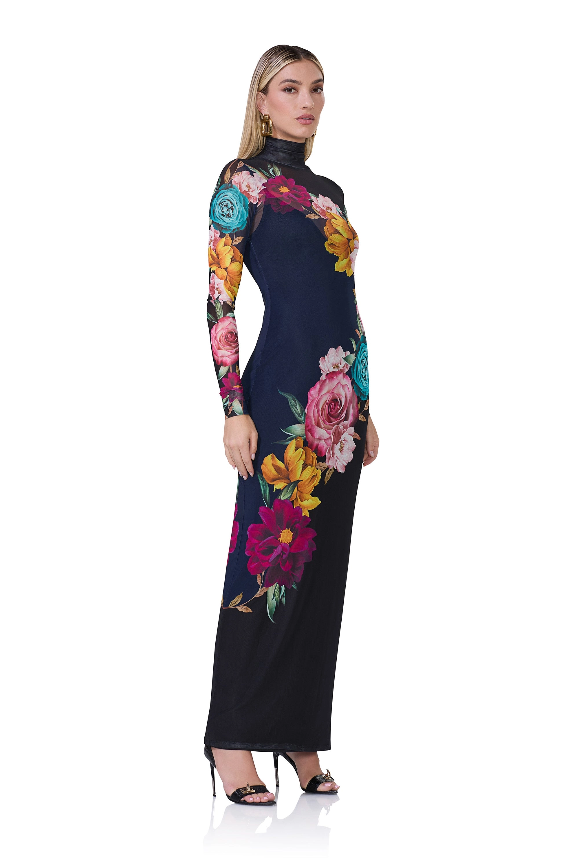 Billie Dress - Navy Block Floral