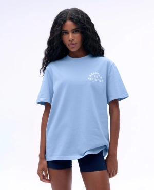 Campus Short Sleeve Oversized T-shirt - Powder Blue/Marshmallow White