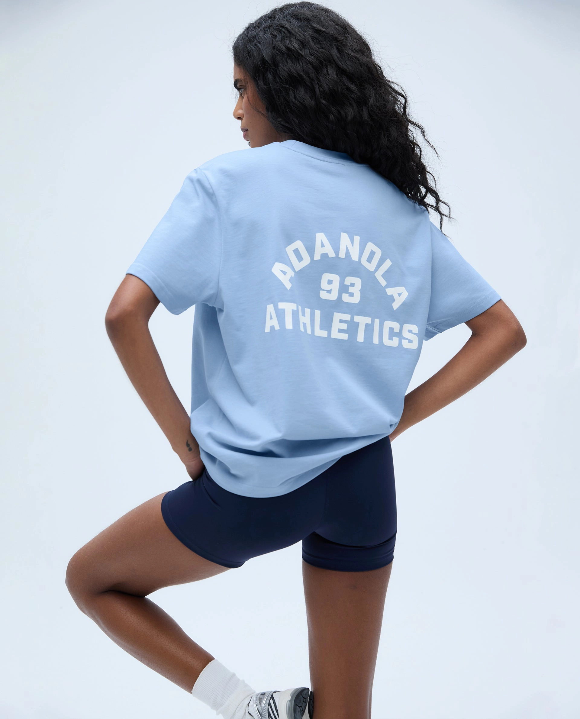 Campus Short Sleeve Oversized T-shirt - Powder Blue/Marshmallow White