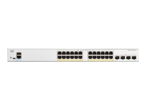 Cisco Catalyst 1300-24FP-4G - Switch - L3 - managed - 24 x 10/100/1000 (PoE )   4 x Gigabit SFP - rack-mountable - PoE  (370 C1300-24FP-4G