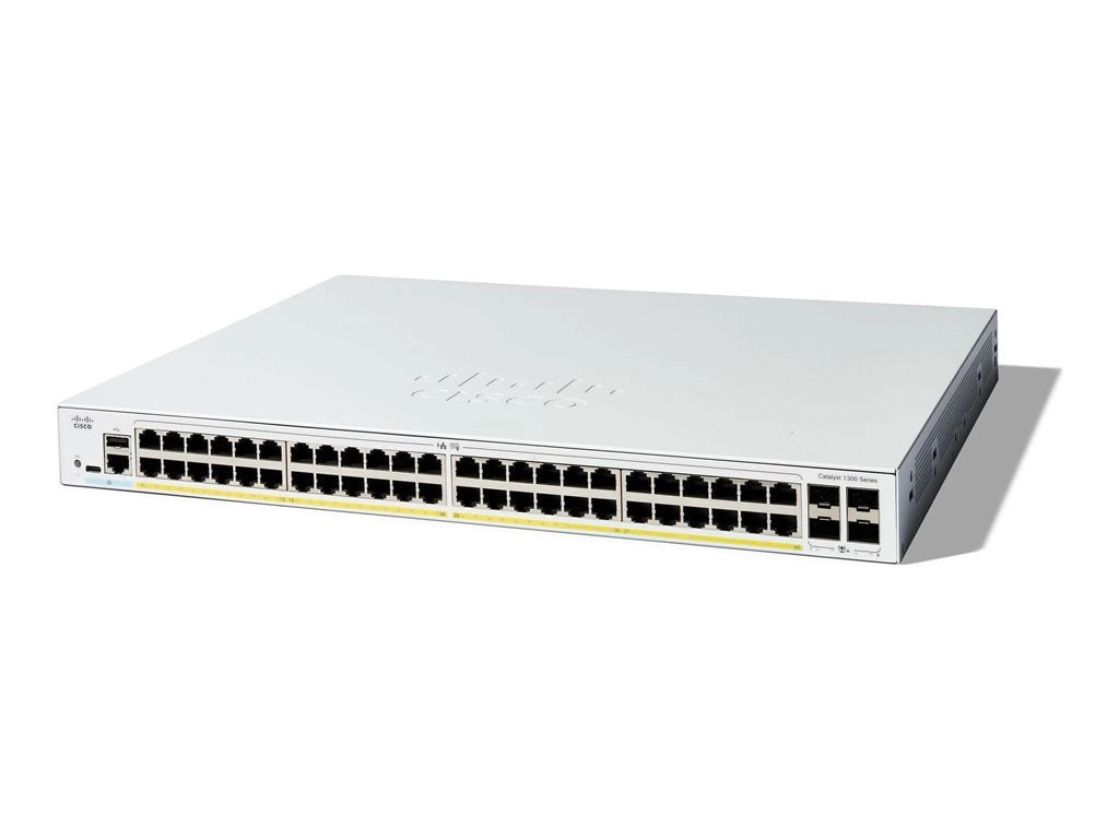 Cisco Catalyst 1300-48FP-4X - Switch - L3 - managed - 48 x 10/100/1000 (PoE )   4 x 10 Gigabit SFP  - rack-mountable - PoE  (740 C1300-48FP-4X