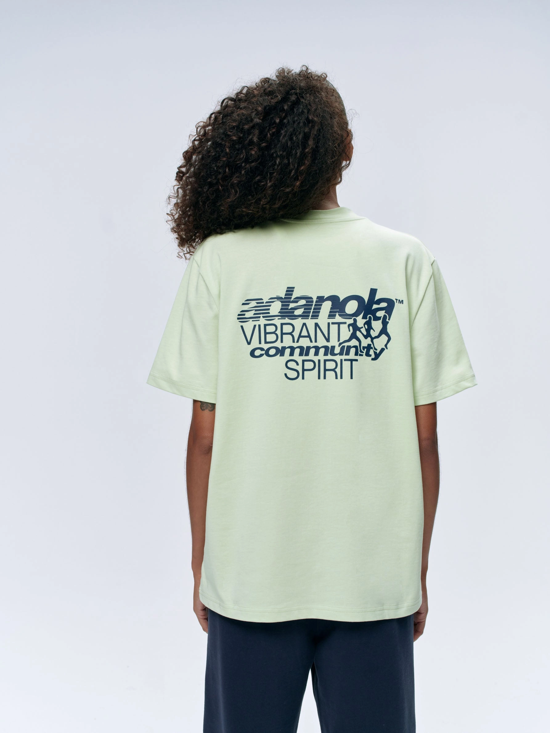Community Spirit Short Sleeve Oversized T-shirt - Mint Green/Navy Blue
