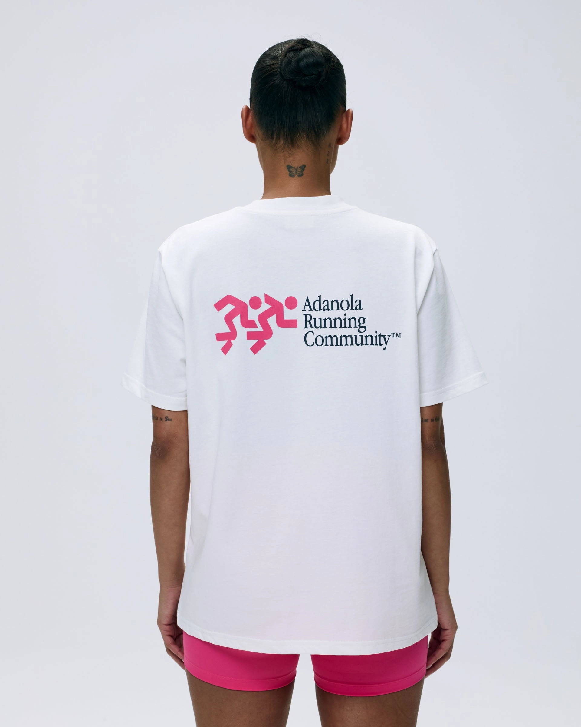 Distance Short Sleeve Oversized T-shirt - White/Hot Pink