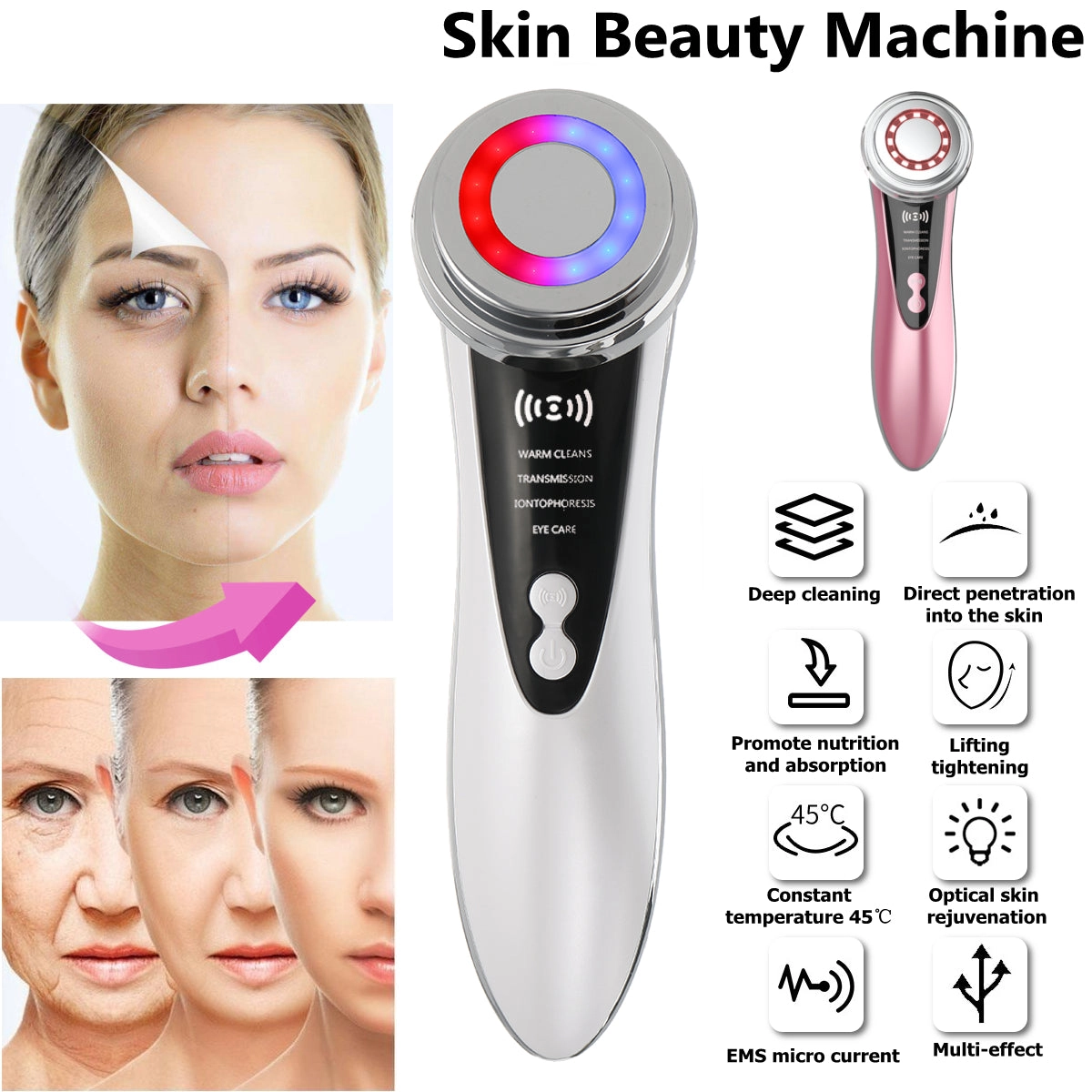 EMS Face Cleansing Skin Rejuvenation Beauty Importer Facial Massager