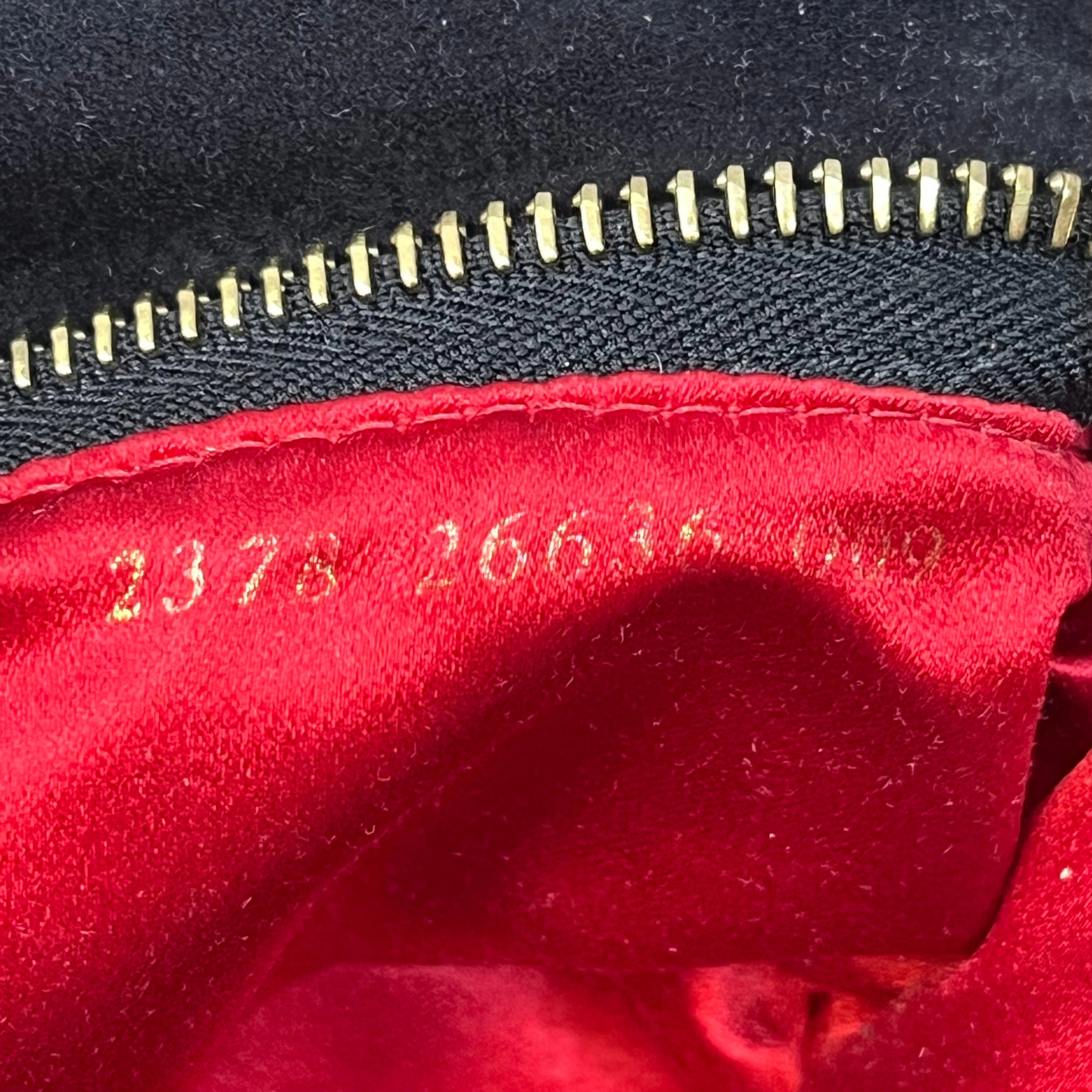 FENDI Black Suede Vintage Glitter FF Enamel Shoulder Bag