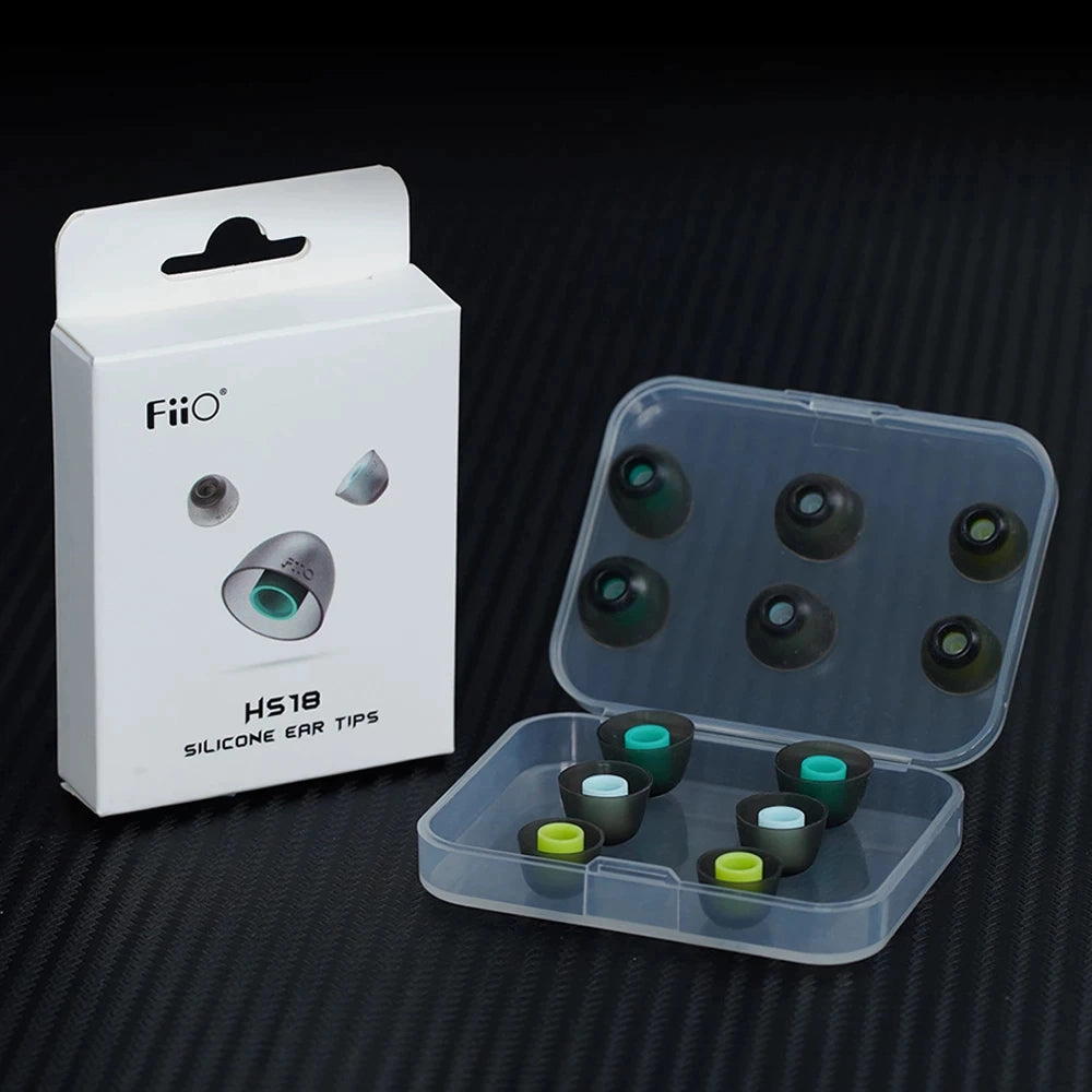FiiO HS18 Silicon 0.4mm Thick Eartips (6 pairs) For Nozzle 5.0mm-6.5mm
