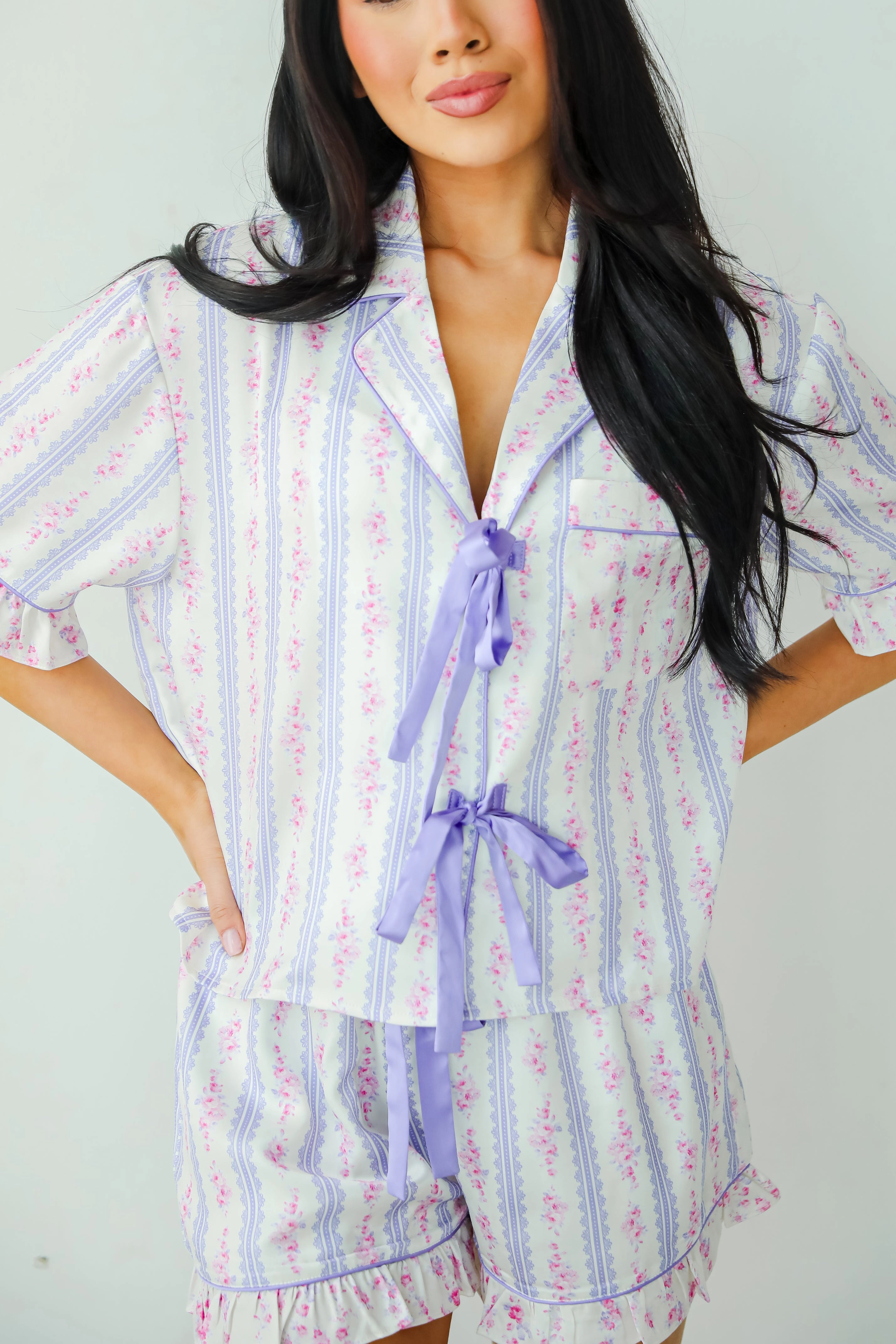 FINAL SALE - Dreaming Of You Purple Floral Pajama Top