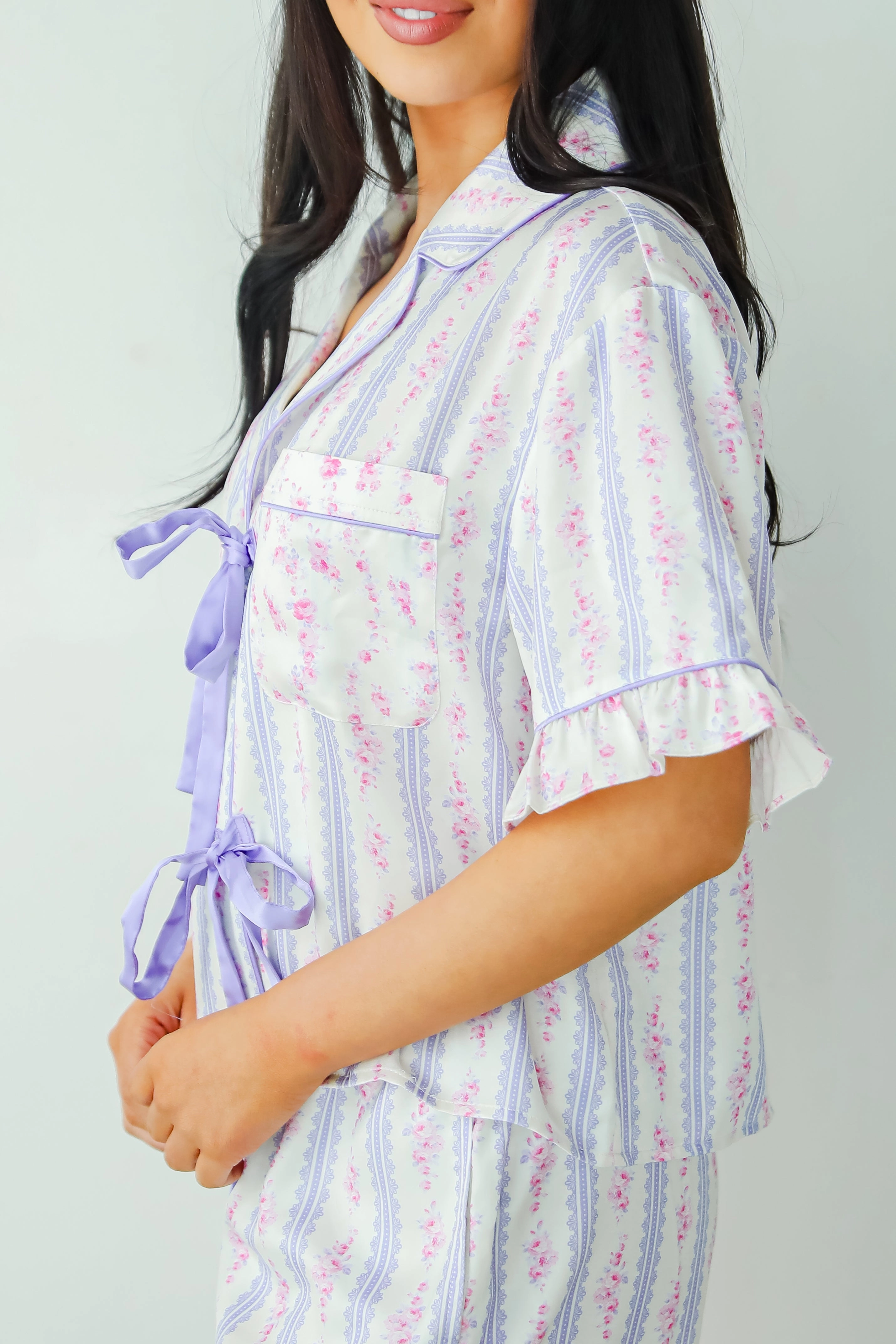 FINAL SALE - Dreaming Of You Purple Floral Pajama Top