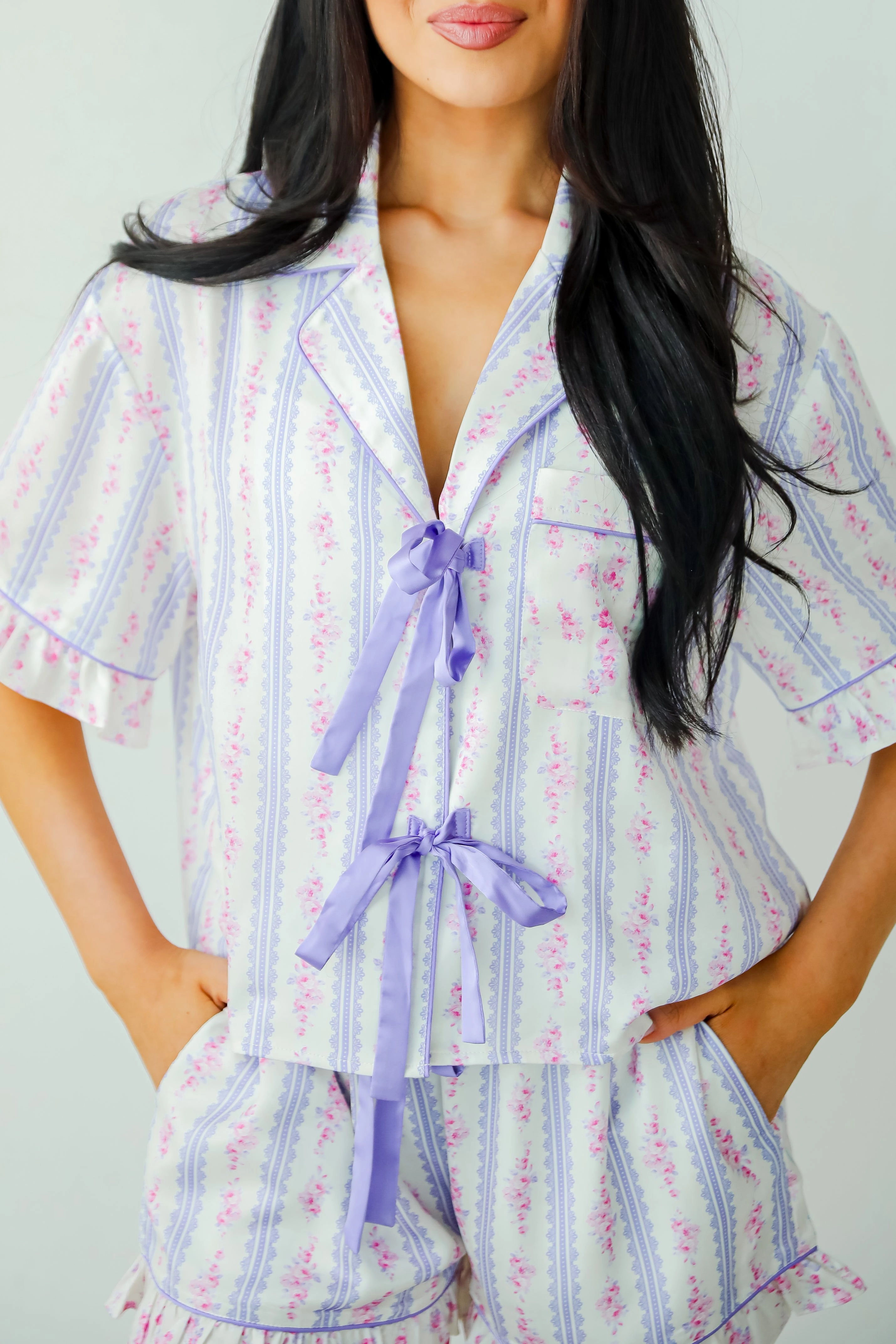 FINAL SALE - Dreaming Of You Purple Floral Pajama Top