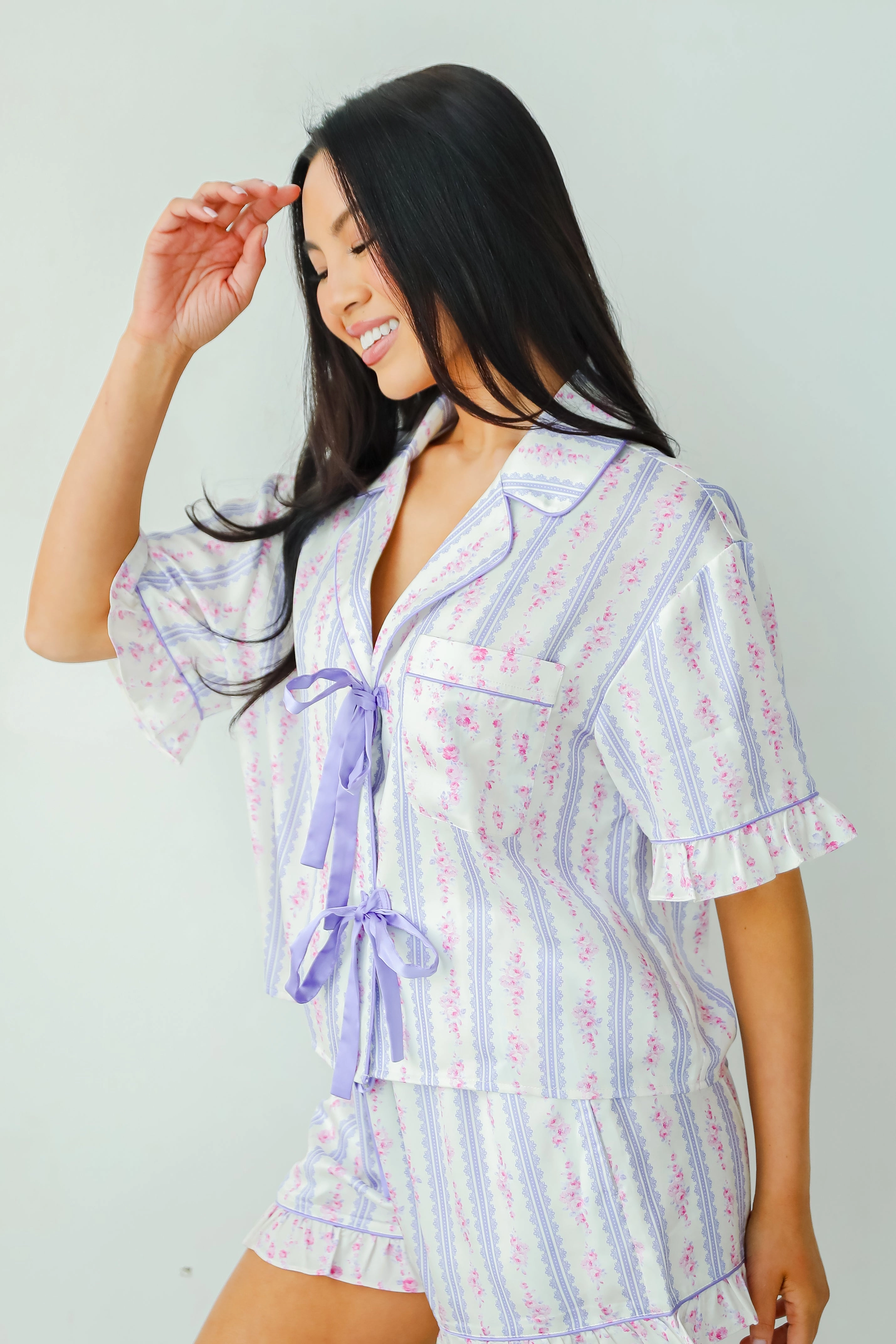 FINAL SALE - Dreaming Of You Purple Floral Pajama Top