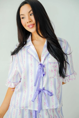 FINAL SALE - Dreaming Of You Purple Floral Pajama Top