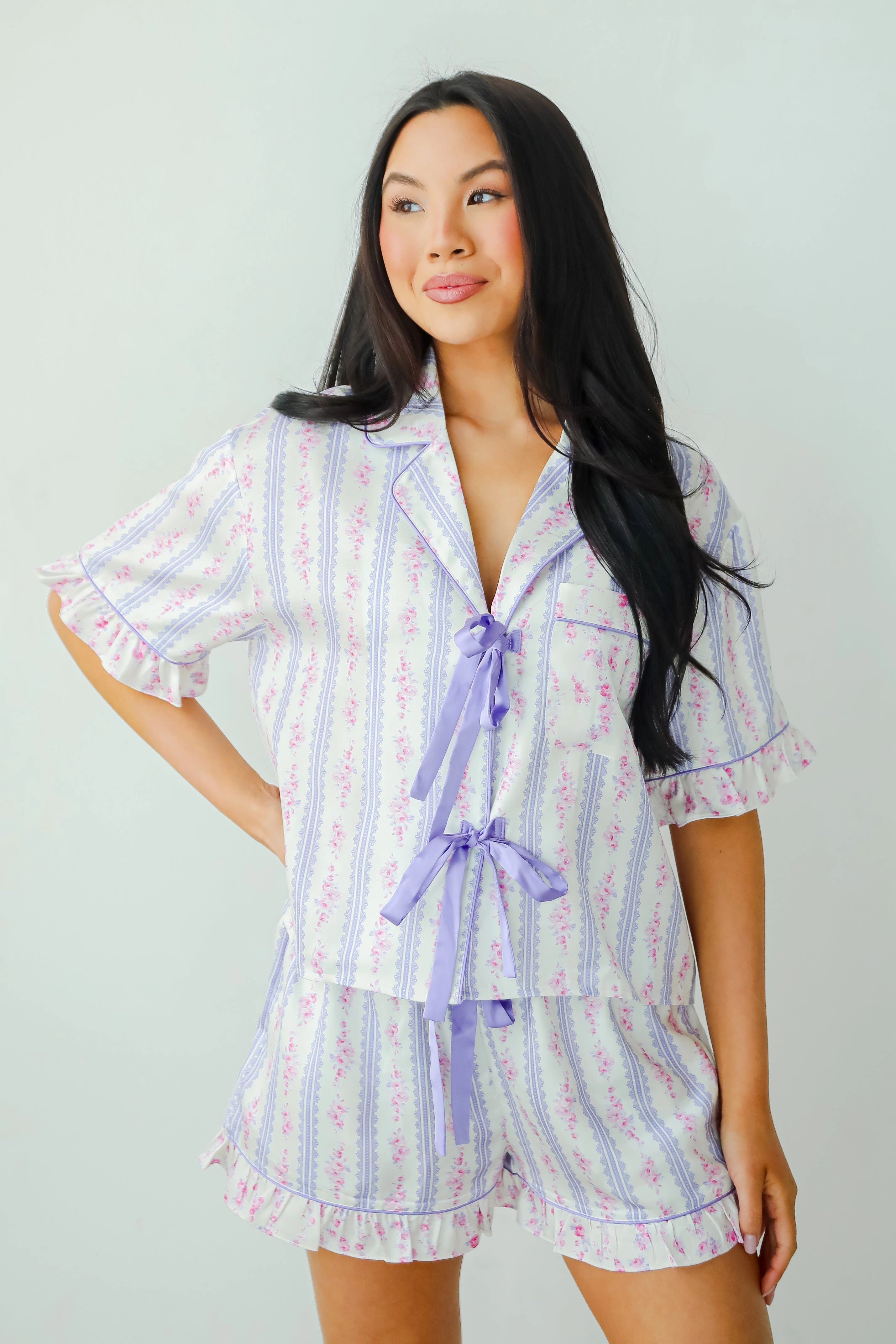 FINAL SALE - Dreaming Of You Purple Floral Pajama Top