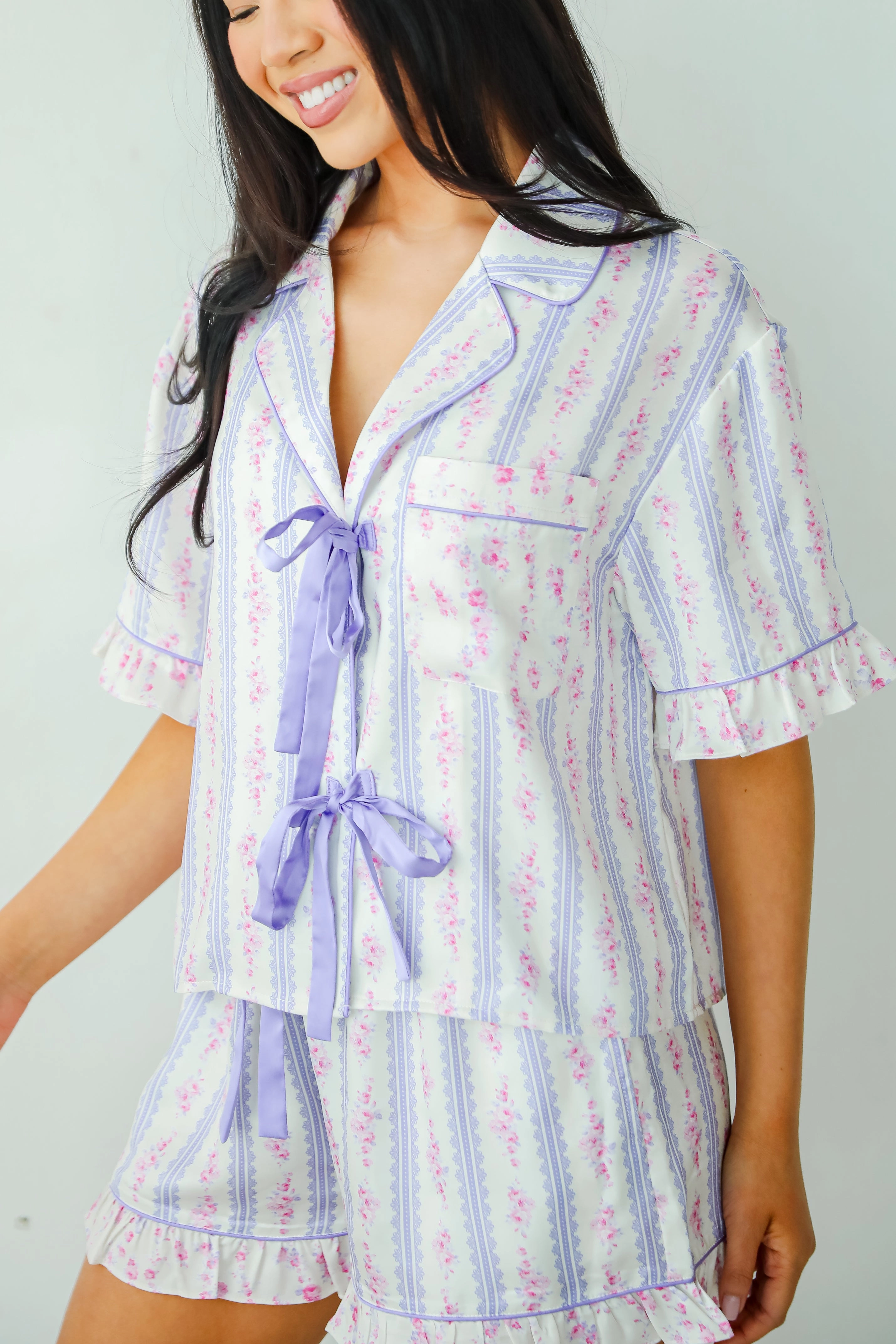 FINAL SALE - Dreaming Of You Purple Floral Pajama Top