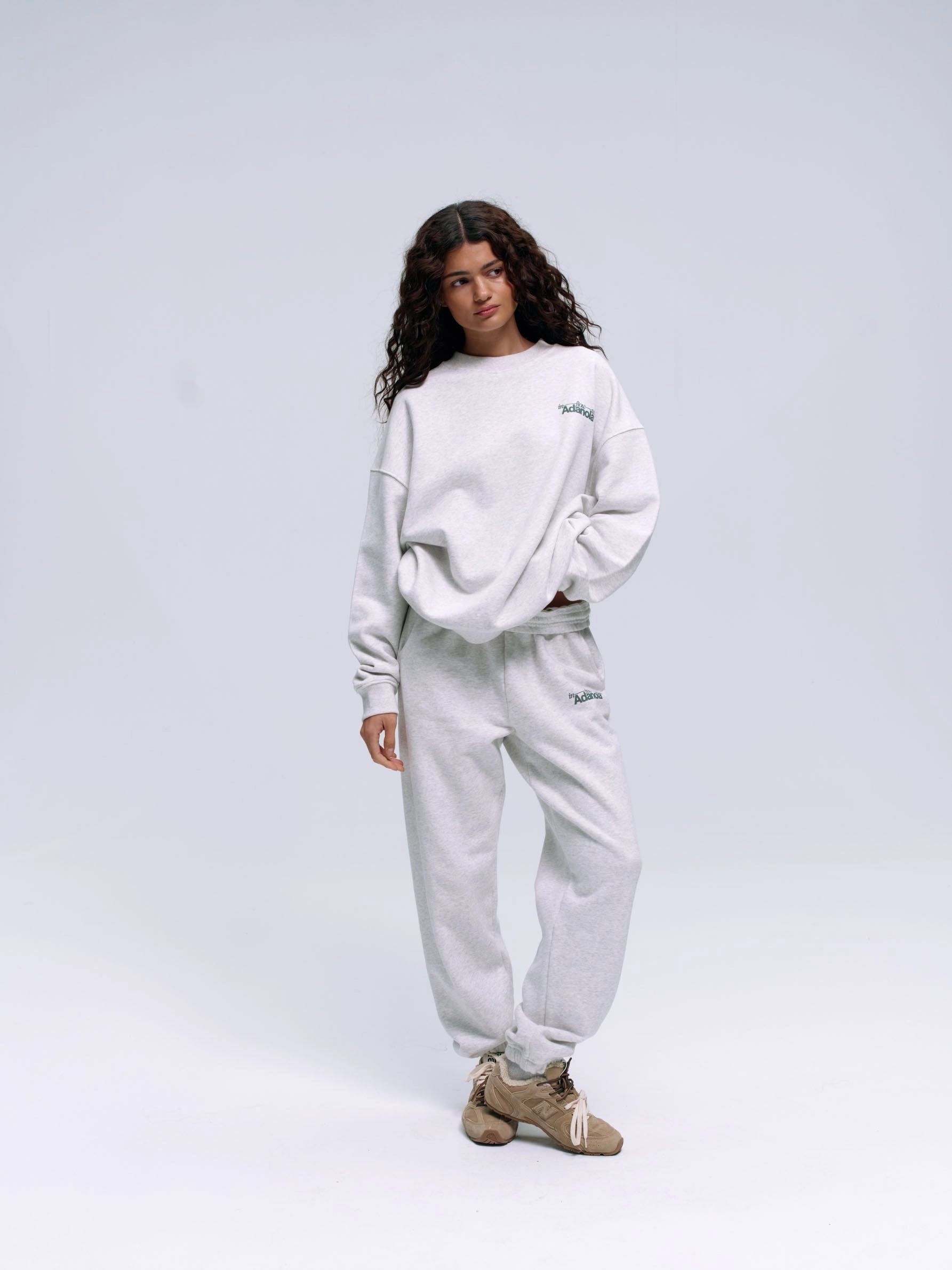 Flow Oversized Sweatshirt - Light Grey Melange/Lilac Purple