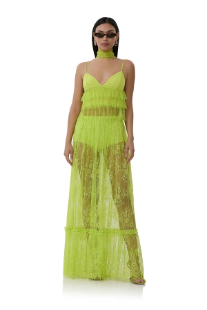 Gisela Lace Top - Lime Punch