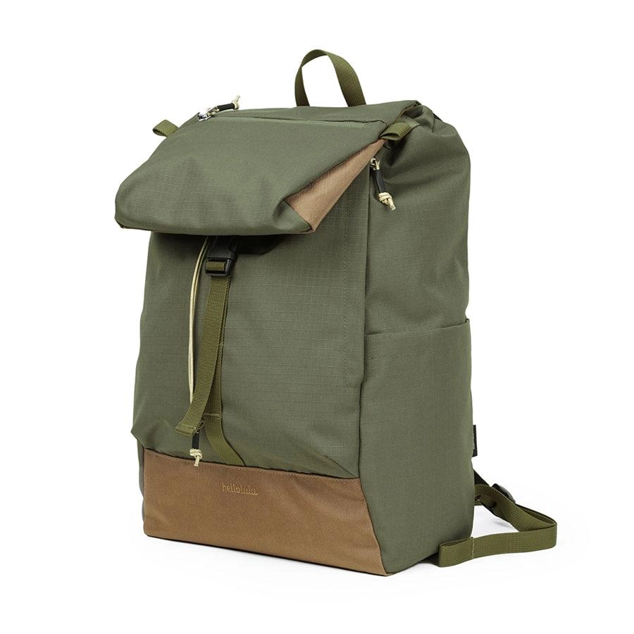 HELLOLULU Saro Utility Flap Backpack Molive Drab
