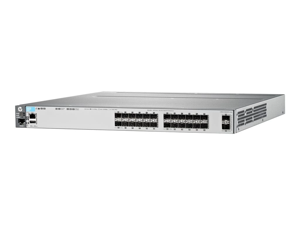 HPE Aruba 3800-24SFP-2SFP  - Switch - L4 - managed - 24 x Gigabit SFP   2 x 10 Gigabit Ethernet / 1 Gigabit Ethernet SFP  - rack-mountable J9584AR#ABB