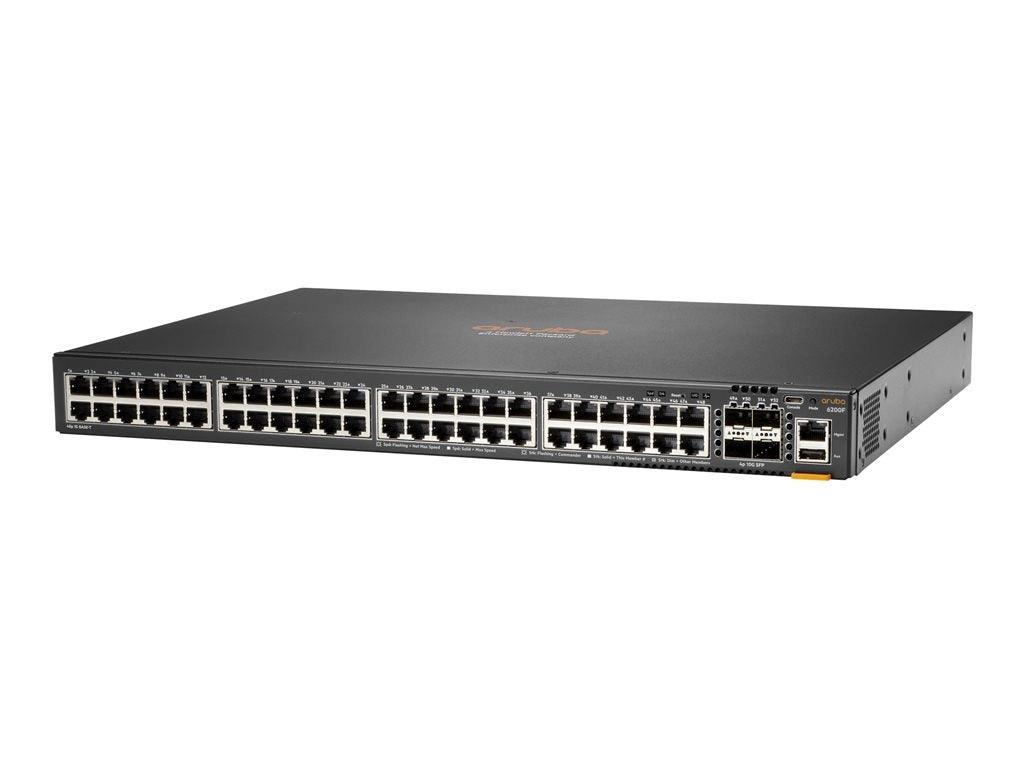 HPE Aruba 6200F 48G 4SFP  Switch - Switch - L3 - managed - 48 x 10/100/1000 (PoE )   4 x 1 Gigabit / 10 Gigabit SFP  - rack-mountable JL726A#ACJ