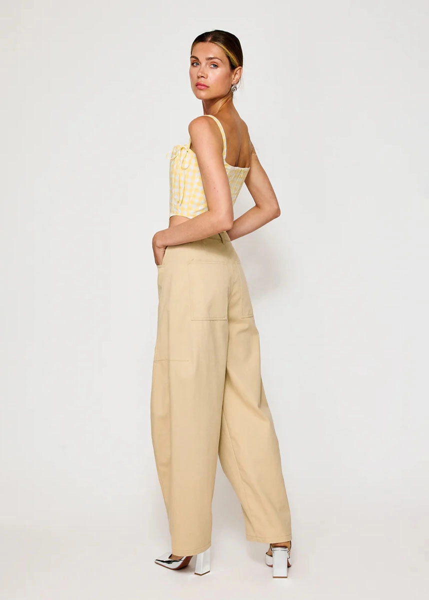 Junie Corset Top - White & Yellow