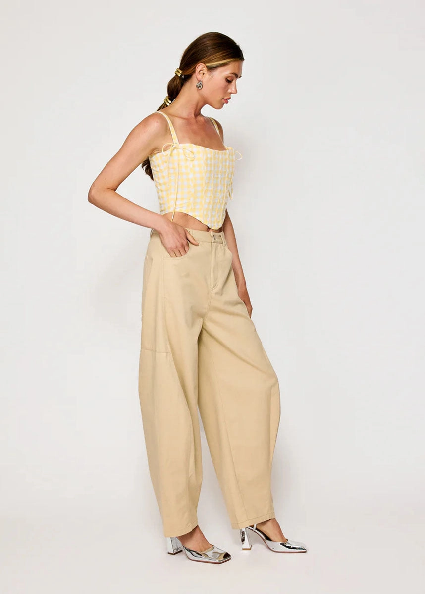 Junie Corset Top - White & Yellow