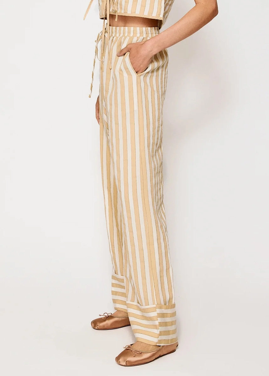 Kamari Stripe Pants - Ecru Taupe