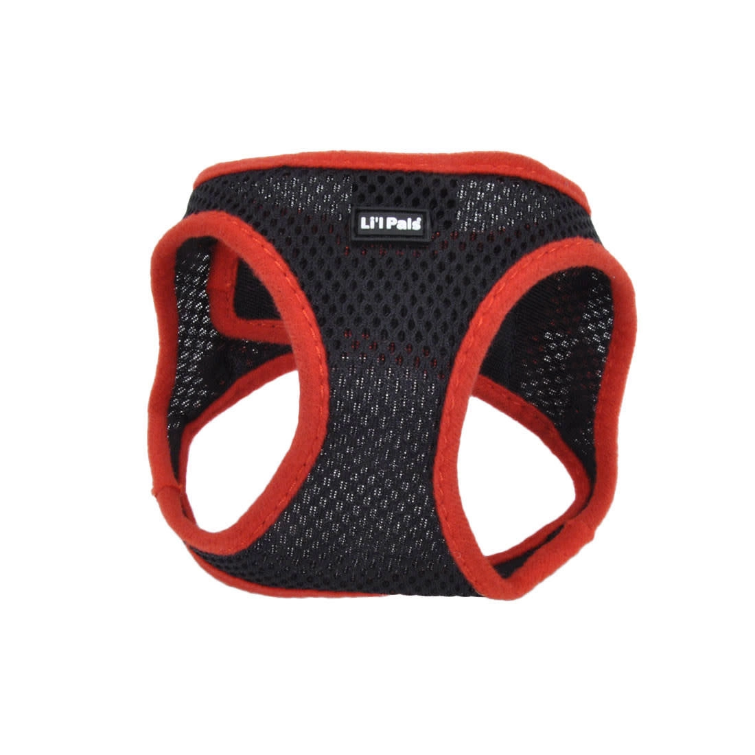 Li'l Pals® Comfort Mesh Dog Harness, Black and Red Small