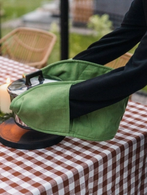 Linen Double Oven Mitt | Matcha Green