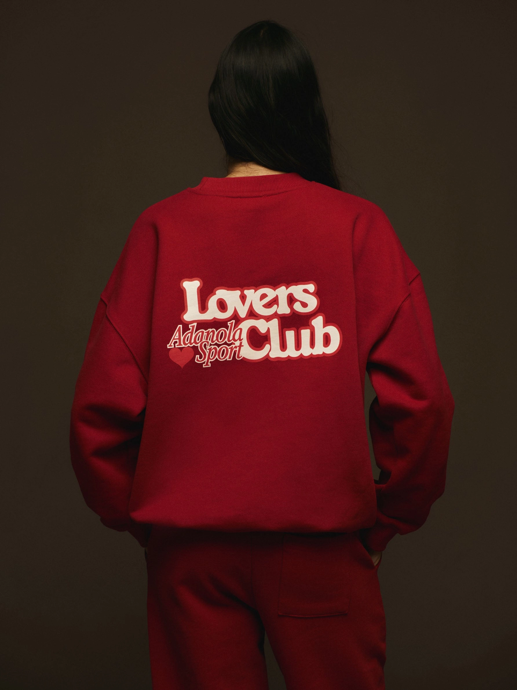 Lovers Club Oversized Sweatshirt - Cherry Red