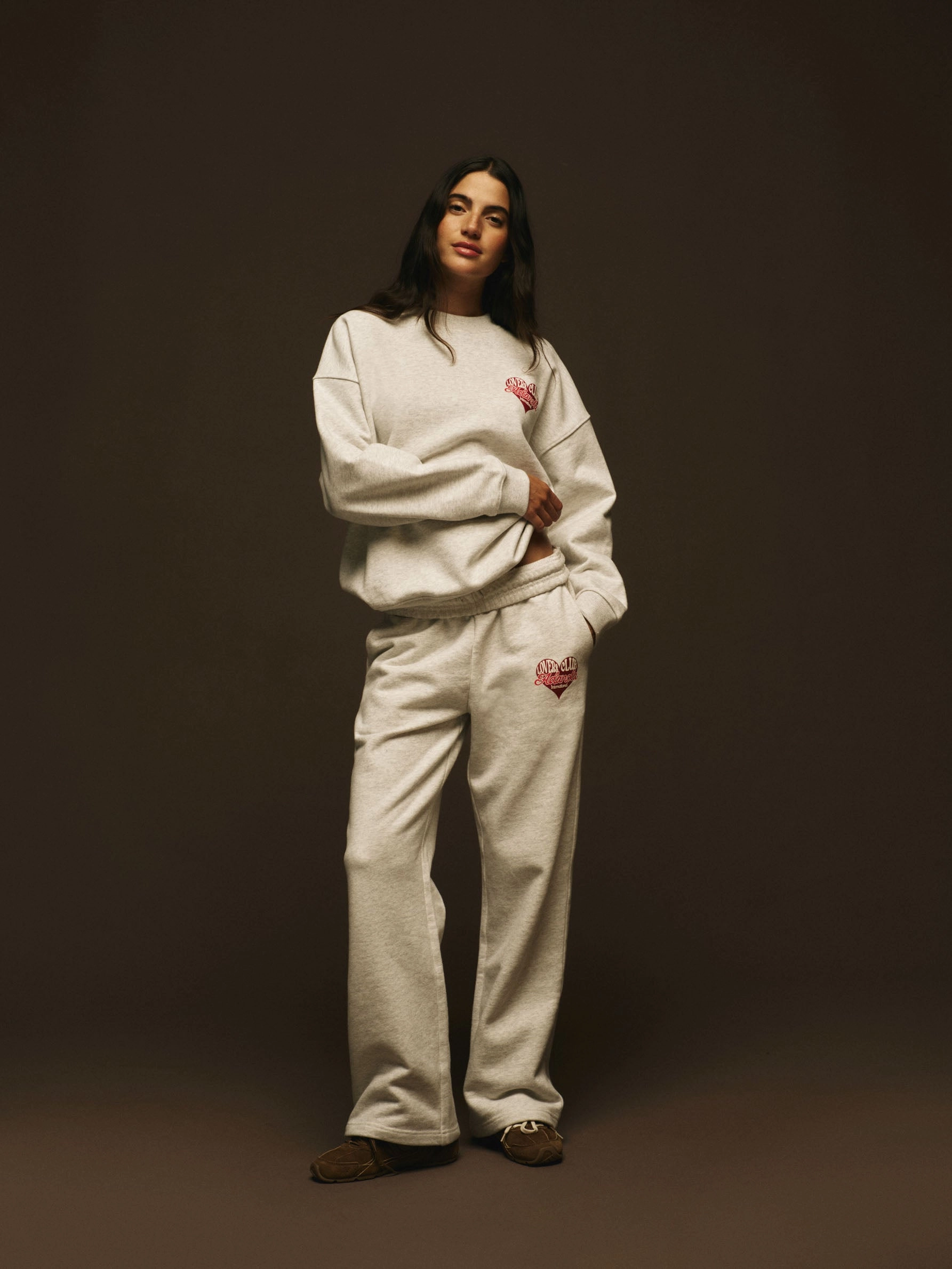 Lovers Club Oversized Sweatshirt - Light Grey Melange