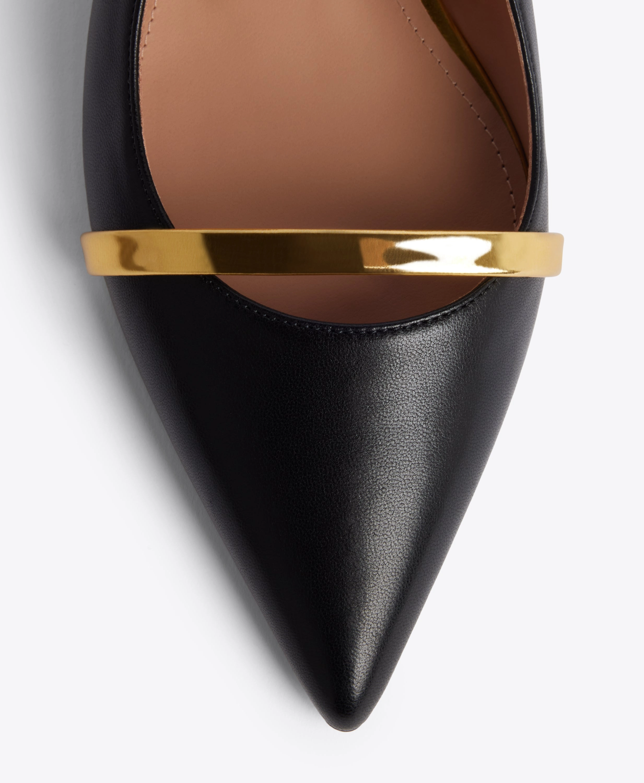 Maureen Black & Gold Leather Flat Mules