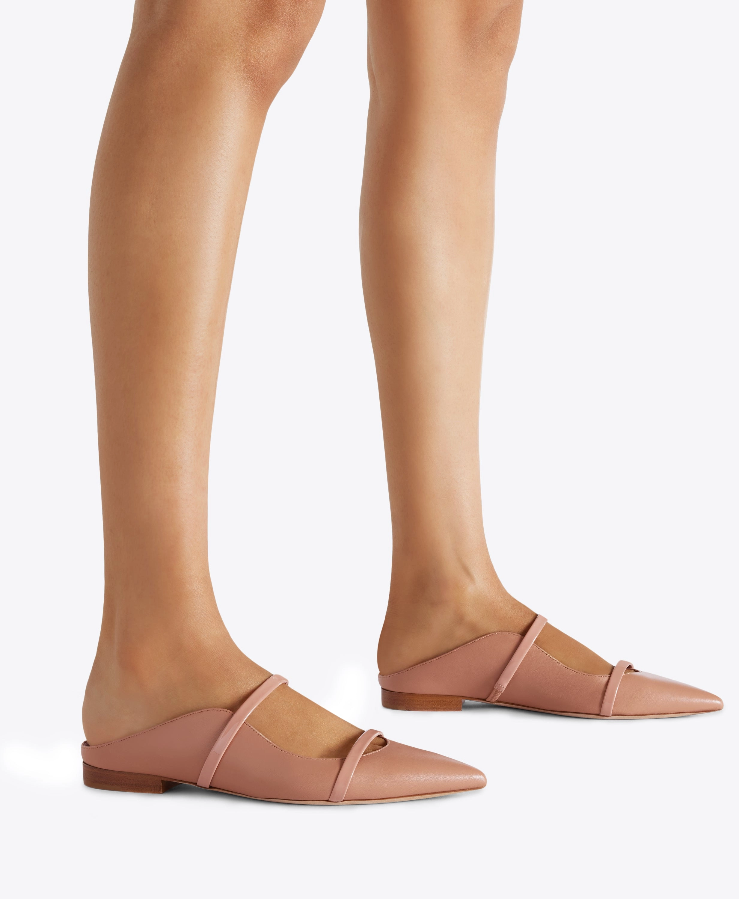 Maureen Blush Leather Flat Mules