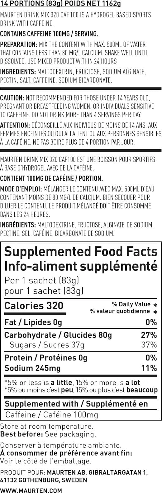 Maurten Drink Mix 320 Caf 100 Box of 14