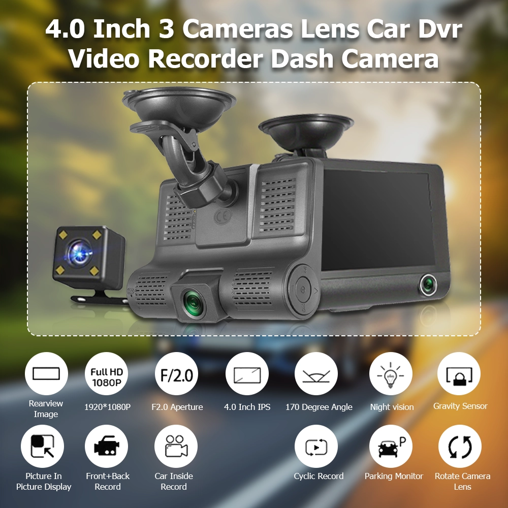 Mpow 4 inch Screen 1080P DVR Car Driving Recorder