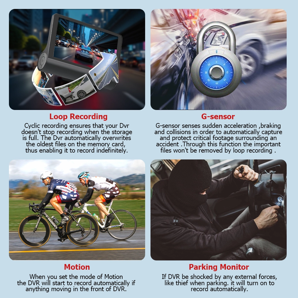 Mpow 4 inch Screen 1080P DVR Car Driving Recorder