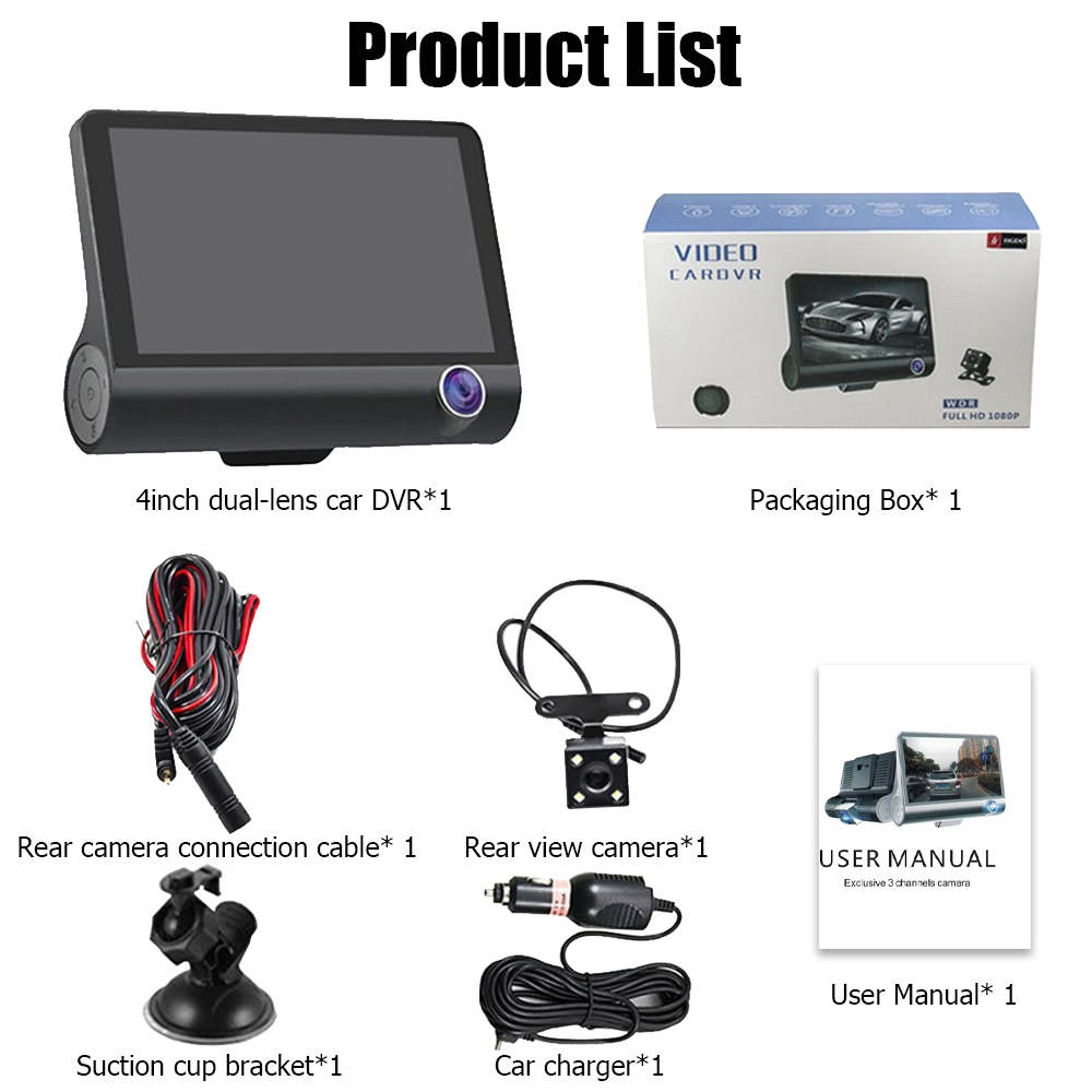 Mpow 4 inch Screen 1080P DVR Car Driving Recorder