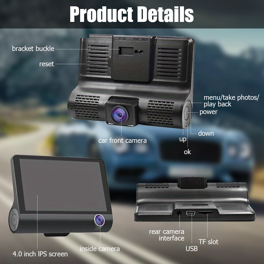 Mpow 4 inch Screen 1080P DVR Car Driving Recorder