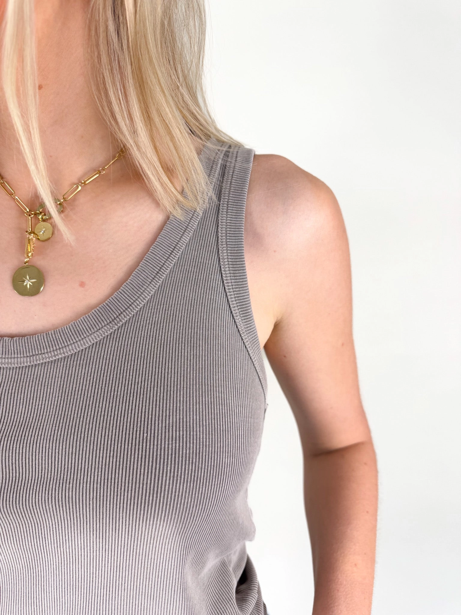 Ribbed Scoop Neck Tank