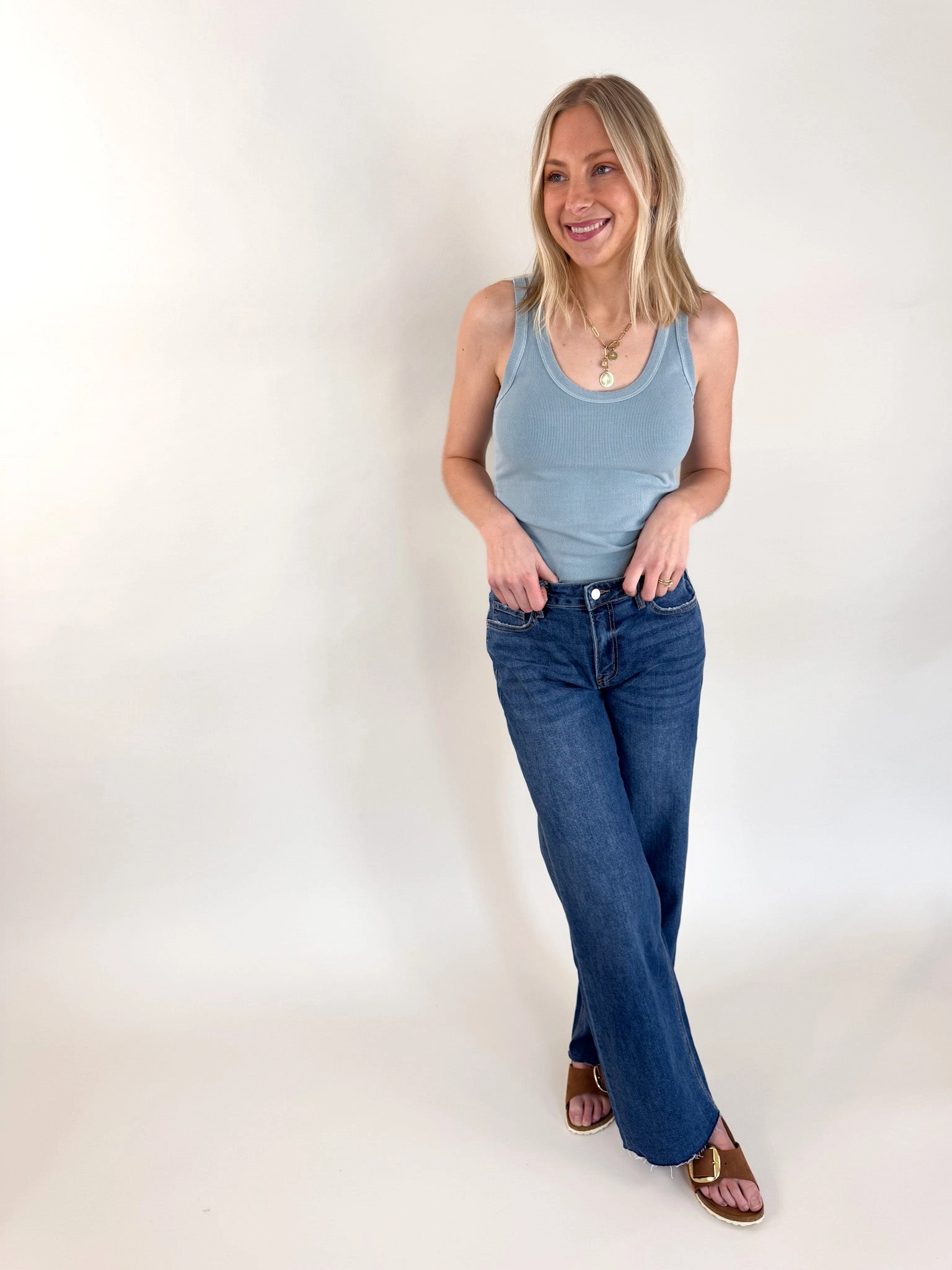 Ribbed Scoop Neck Tank