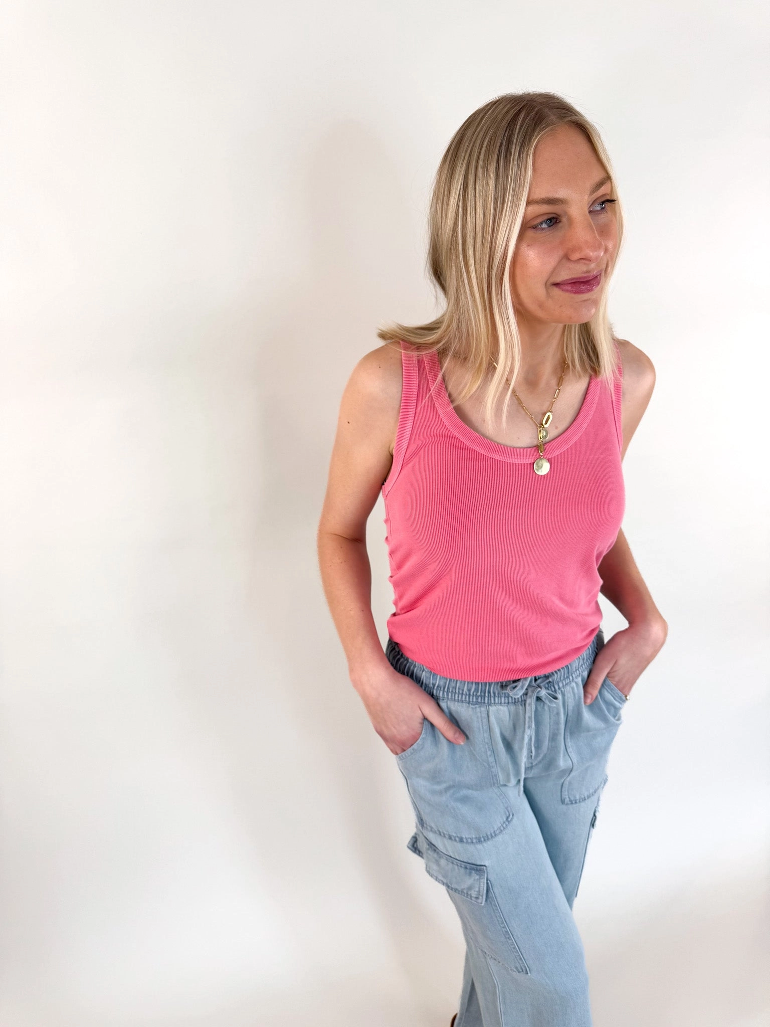Ribbed Scoop Neck Tank