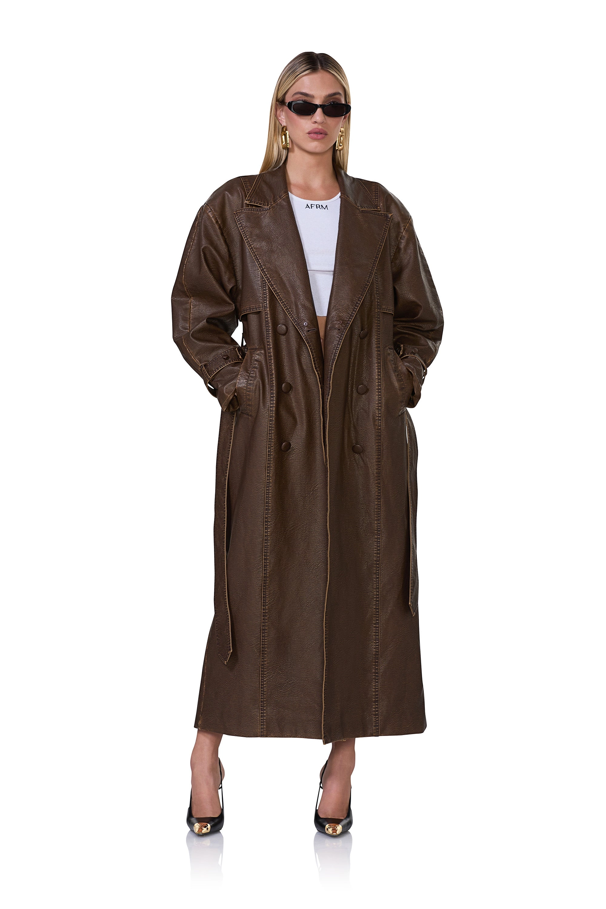 Saint Barrel Sleeve Trench Coat - Washed Brown
