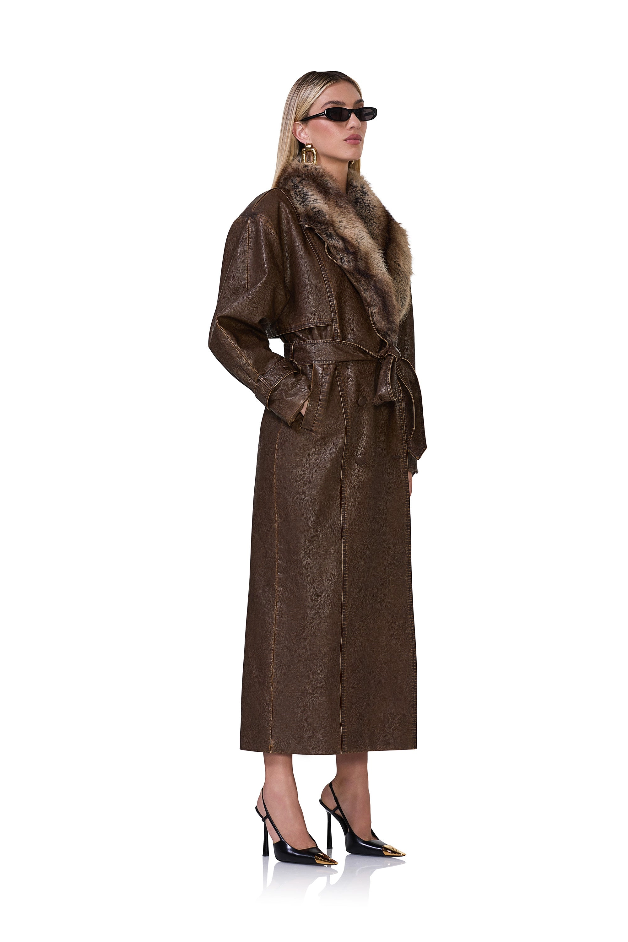 Saint Barrel Sleeve Trench Coat - Washed Brown