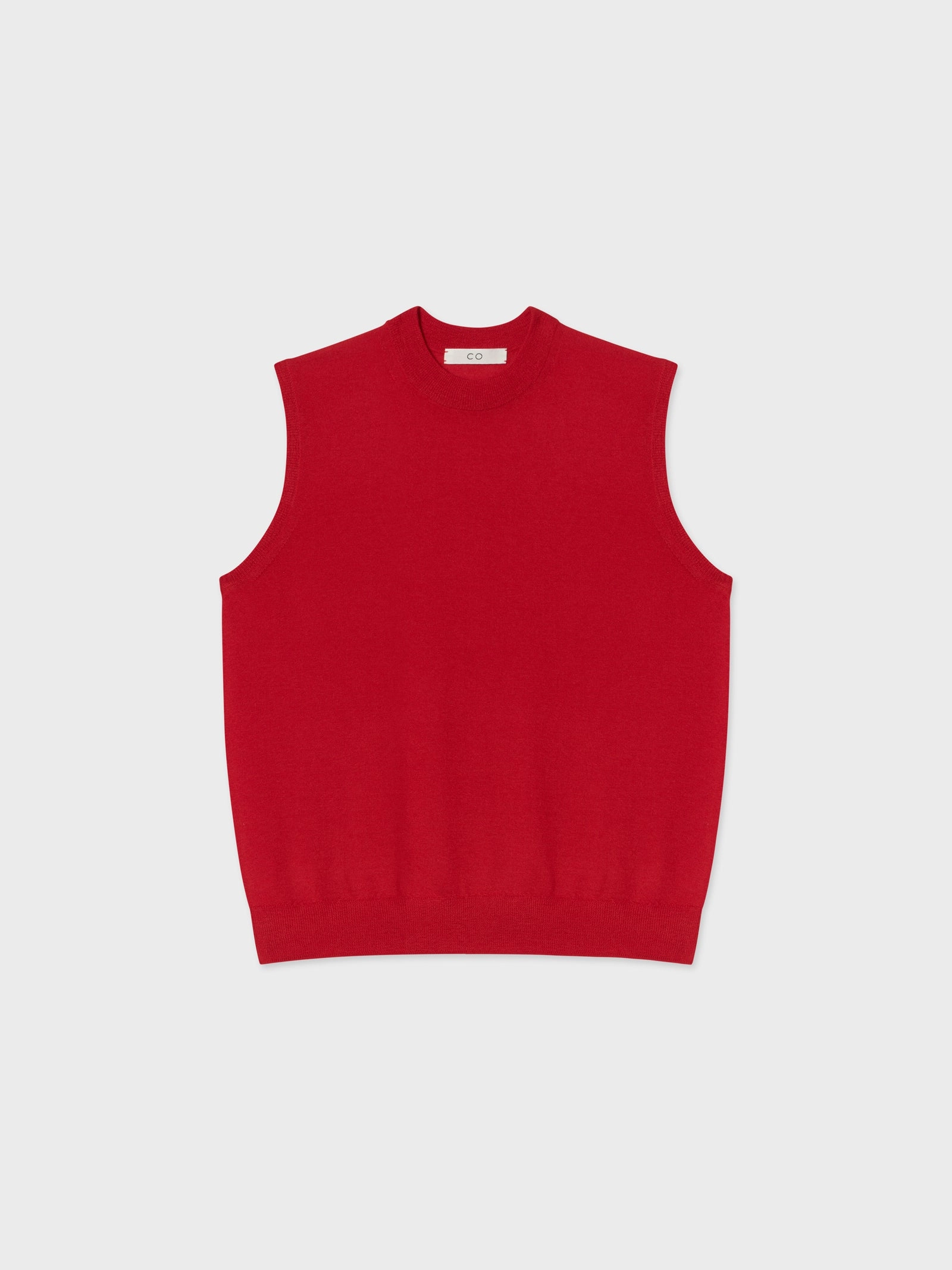 Shell Tank in Fine Cashmere - Red