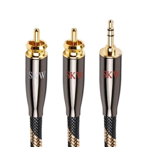 SKW  BG03 / BG-03 3.5mm Male to 2 RCA Male Audiophile Ultra-high Purity Copper Audio Cable